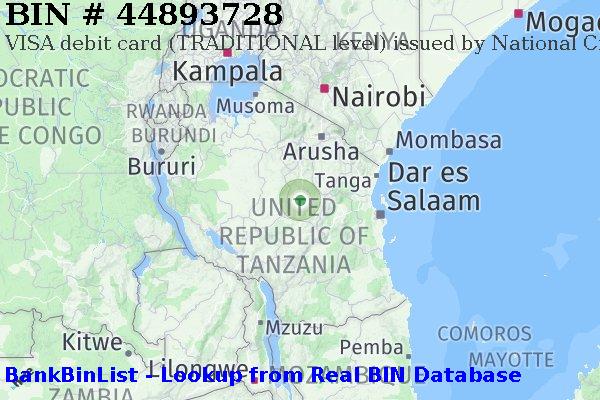 BIN 44893728 VISA debit Tanzania TZ