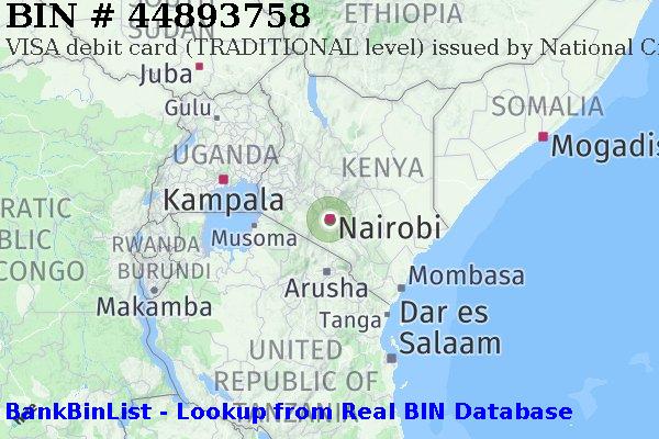 BIN 44893758 VISA debit Kenya KE