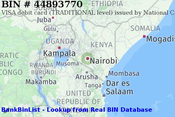 BIN 44893770 VISA debit Kenya KE