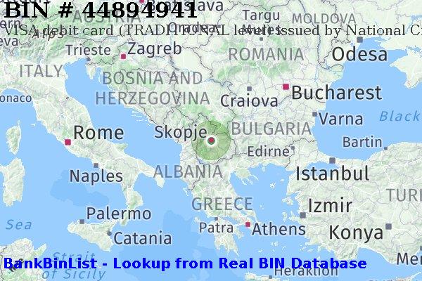 BIN 44894941 VISA debit Macedonia MK
