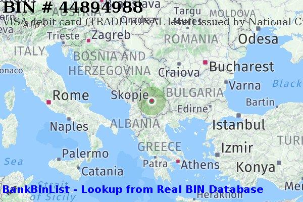 BIN 44894988 VISA debit Macedonia MK