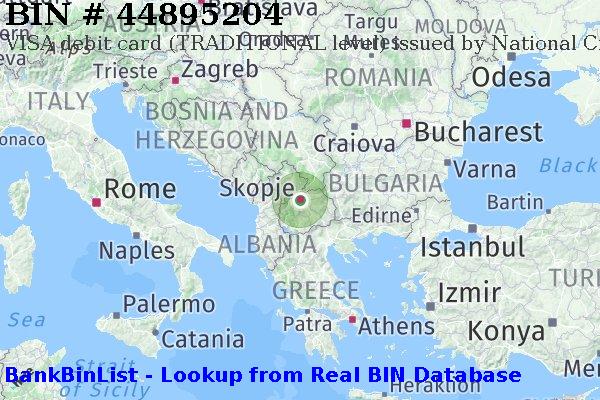 BIN 44895204 VISA debit Macedonia MK