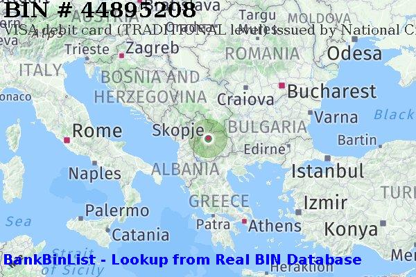 BIN 44895208 VISA debit Macedonia MK