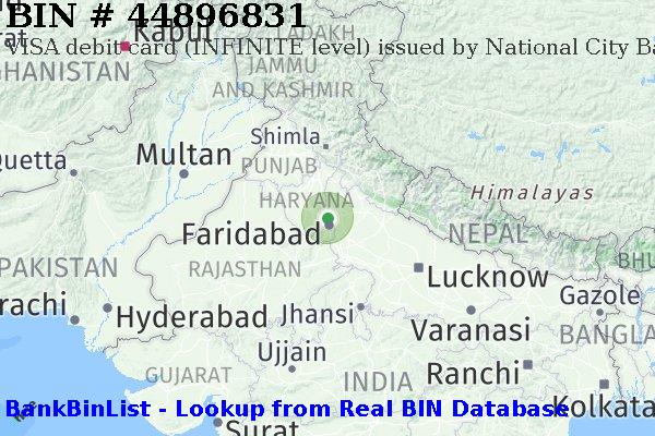 BIN 44896831 VISA debit India IN