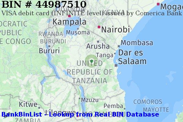 BIN 44987510 VISA debit Tanzania TZ