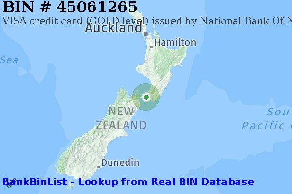 BIN 45061265 VISA credit New Zealand NZ