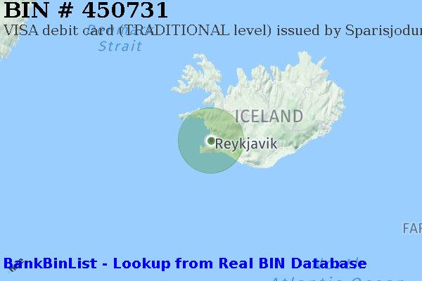 BIN 450731 VISA debit Iceland IS