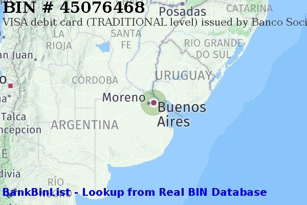 BIN 45076468 VISA debit Argentina AR
