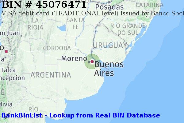 BIN 45076471 VISA debit Argentina AR