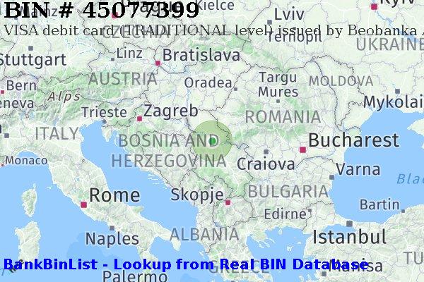 BIN 45077399 VISA debit Serbia RS