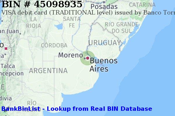 BIN 45098935 VISA debit Argentina AR