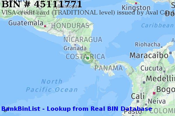 BIN 45111771 VISA credit Costa Rica CR