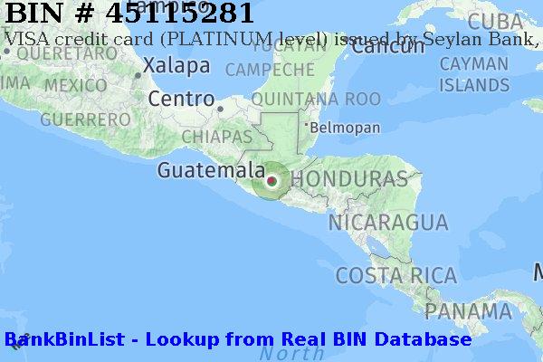 BIN 45115281 VISA credit Guatemala GT