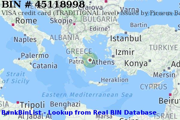 BIN 45118998 VISA credit Greece GR
