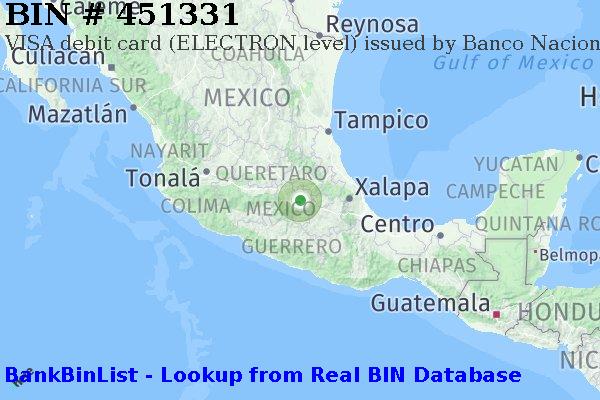 BIN 451331 VISA debit Mexico MX