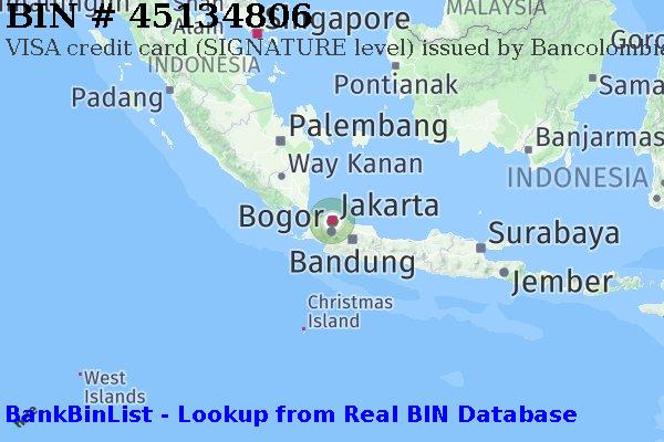 BIN 45134806 VISA credit Indonesia ID