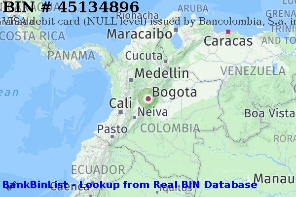 BIN 45134896 VISA debit Colombia CO
