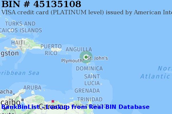 BIN 45135108 VISA credit Antigua and Barbuda AG