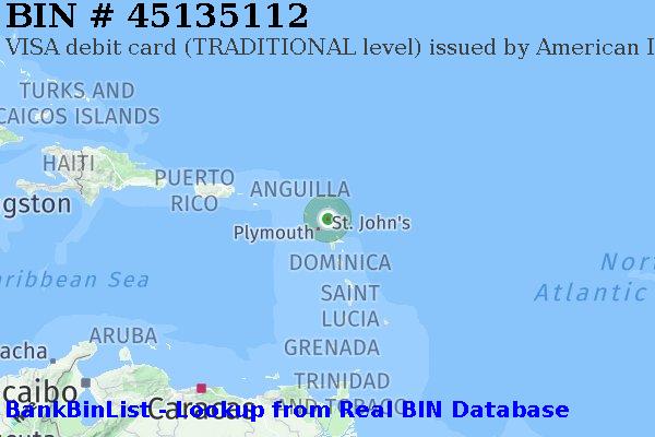BIN 45135112 VISA debit Antigua and Barbuda AG