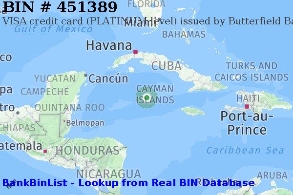 BIN 451389 VISA credit Cayman Islands KY