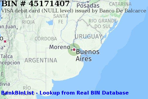 BIN 45171407 VISA debit Argentina AR