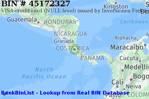 BIN 45172327 VISA charge Costa Rica CR