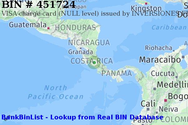 BIN 451724 VISA charge Costa Rica CR