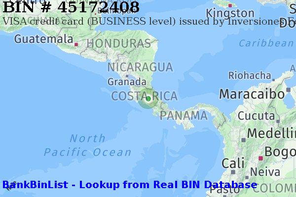 BIN 45172408 VISA credit Costa Rica CR