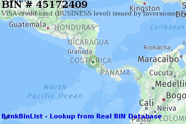 BIN 45172409 VISA credit Costa Rica CR