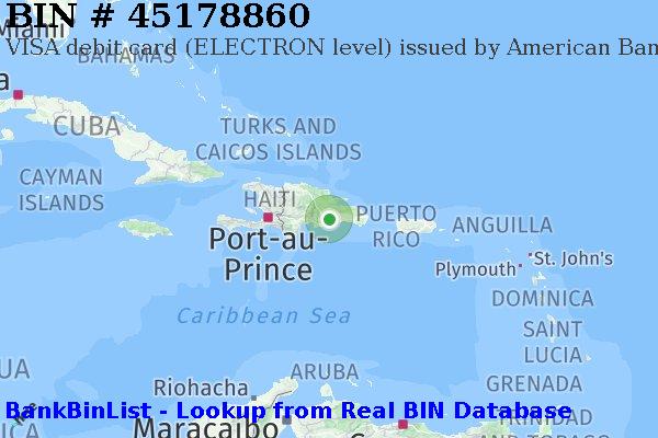 BIN 45178860 VISA debit Dominican Republic DO