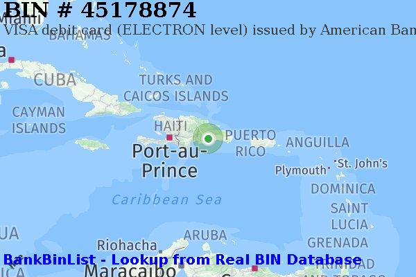 BIN 45178874 VISA debit Dominican Republic DO