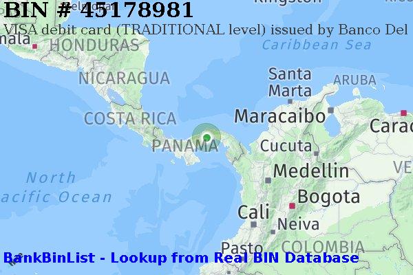 BIN 45178981 VISA debit Panama PA