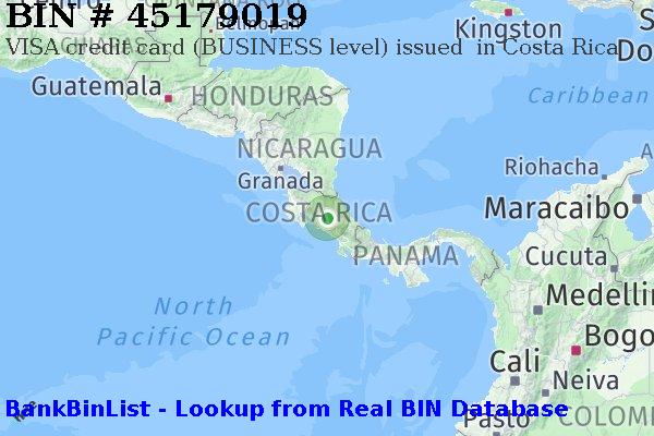 BIN 45179019 VISA credit Costa Rica CR