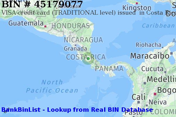 BIN 45179077 VISA credit Costa Rica CR