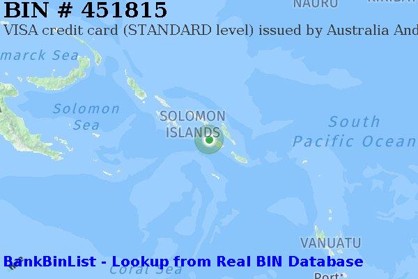 BIN 451815 VISA credit Solomon Islands SB