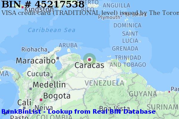 BIN 45217538 VISA credit Venezuela VE