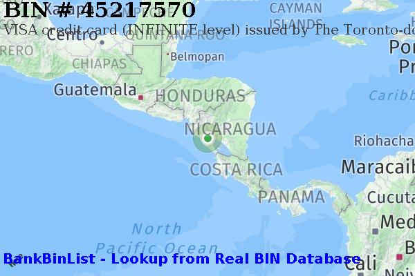 BIN 45217570 VISA credit Nicaragua NI