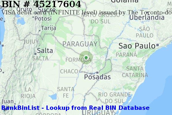 BIN 45217604 VISA debit Paraguay PY