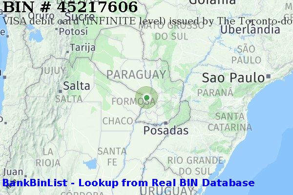 BIN 45217606 VISA debit Paraguay PY