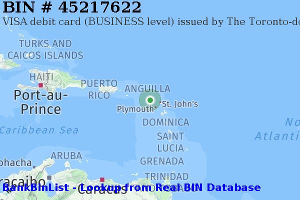BIN 45217622 VISA debit Saint Kitts and Nevis KN