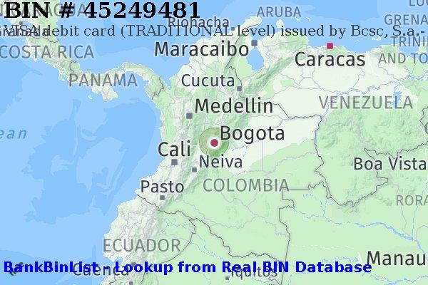 BIN 45249481 VISA debit Colombia CO