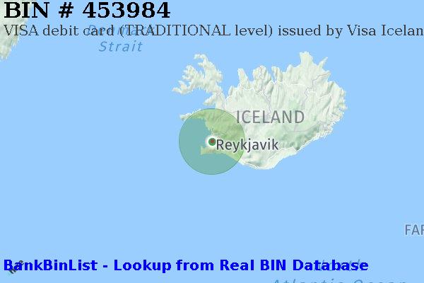 BIN 453984 VISA debit Iceland IS
