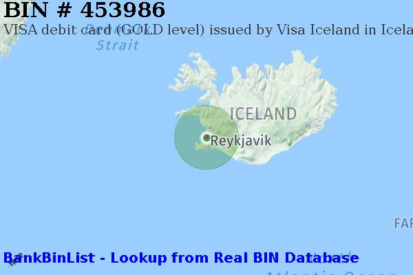 BIN 453986 VISA debit Iceland IS