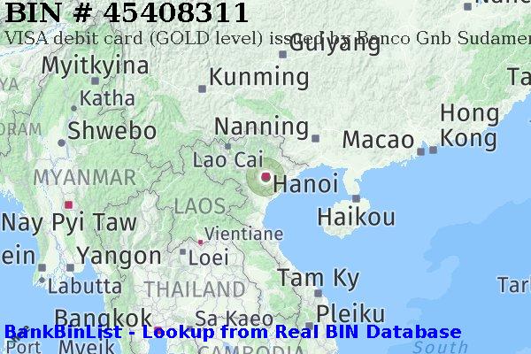 BIN 45408311 VISA debit Vietnam VN