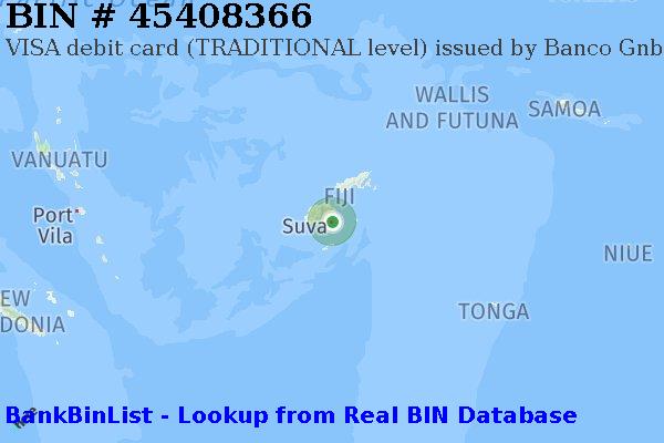 BIN 45408366 VISA debit Fiji FJ