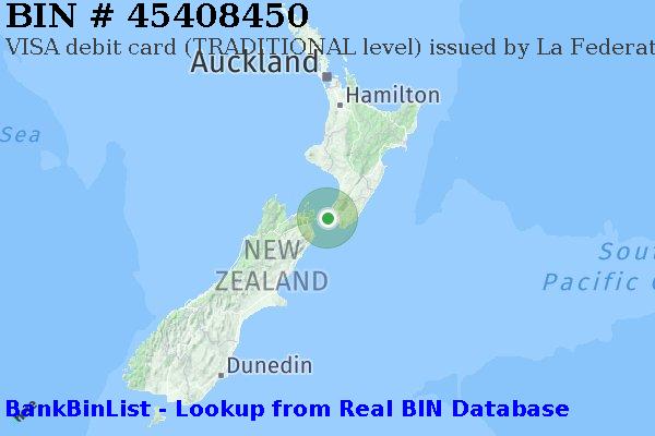 BIN 45408450 VISA debit New Zealand NZ