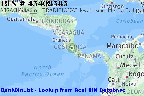 BIN 45408585 VISA debit Costa Rica CR