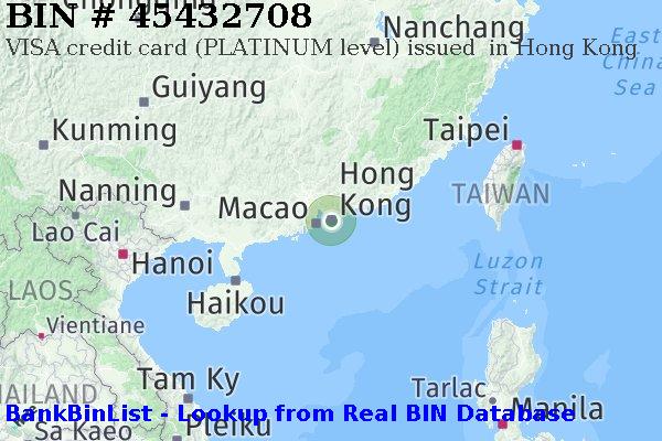 BIN 45432708 VISA credit Hong Kong HK