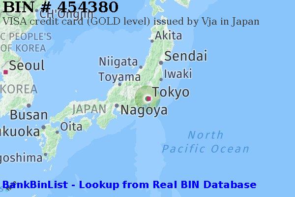 BIN 454380 VISA credit Japan JP