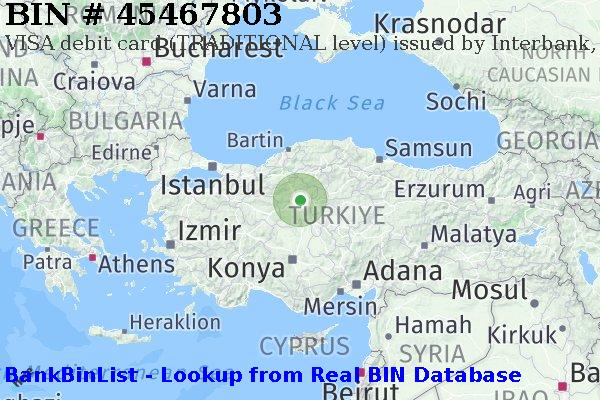 BIN 45467803 VISA debit Turkey TR